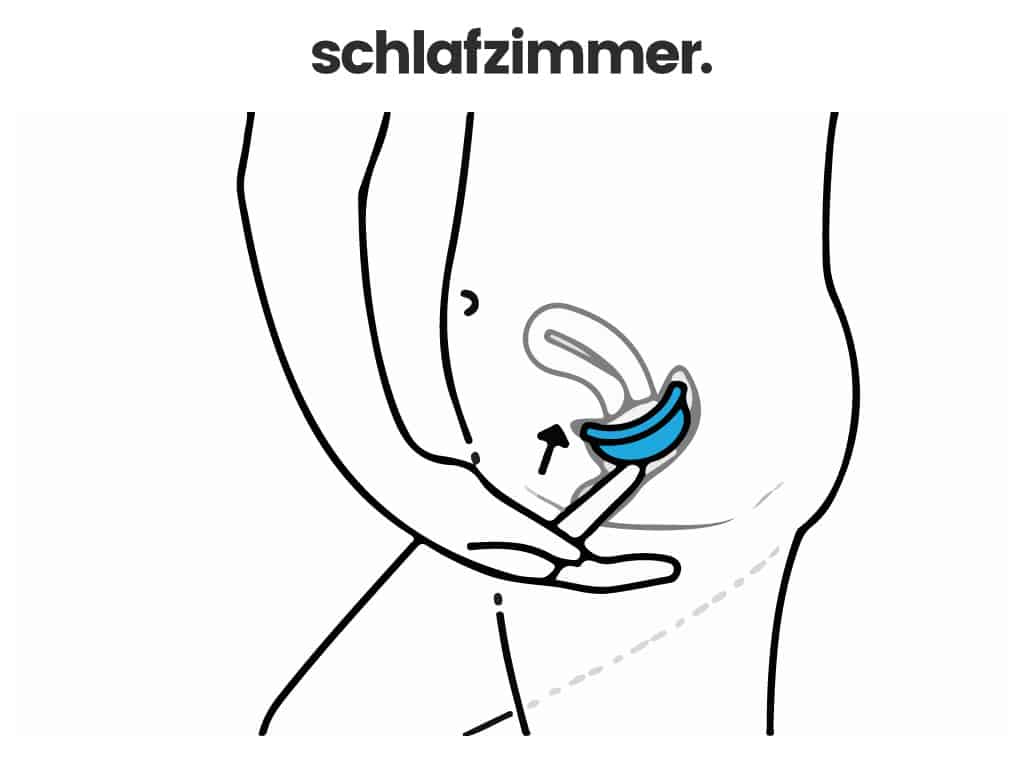 Schiebe das Diaphragma so weit wie möglich nach oben